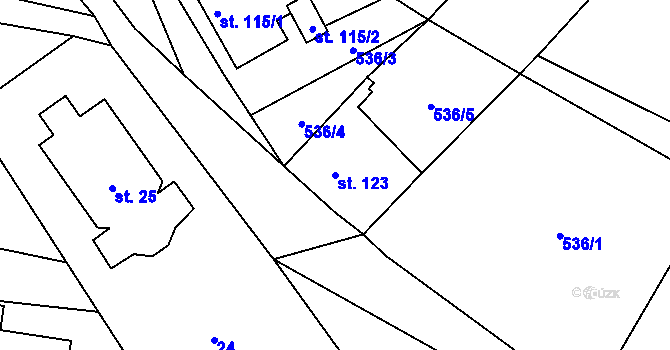 Parcela st. 123 v KÚ Nové Sedlo u Žatce, Katastrální mapa