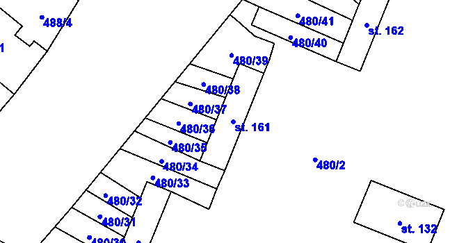 Parcela st. 161 v KÚ Nové Sedlo u Žatce, Katastrální mapa