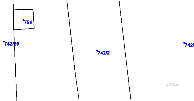 Parcela st. 742/2 v KÚ Nové Sedlo u Žatce, Katastrální mapa