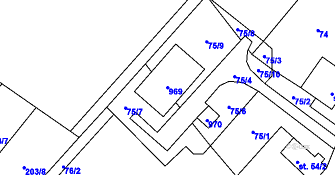 Parcela st. 969 v KÚ Nové Sedlo u Žatce, Katastrální mapa