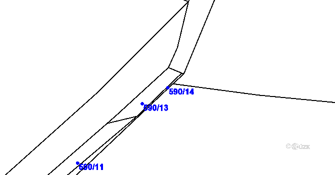 Parcela st. 590/14 v KÚ Nové Sedlo u Žatce, Katastrální mapa