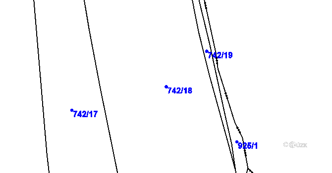 Parcela st. 742/18 v KÚ Nové Sedlo u Žatce, Katastrální mapa