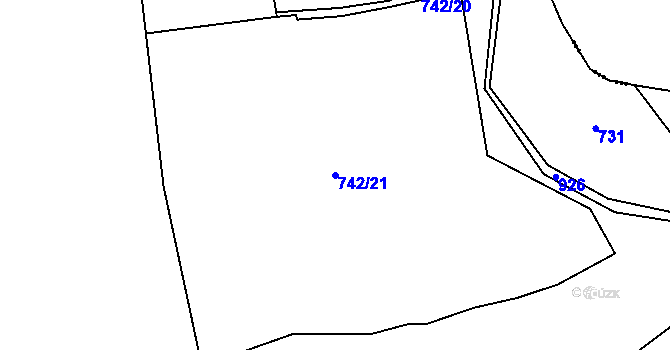 Parcela st. 742/21 v KÚ Nové Sedlo u Žatce, Katastrální mapa