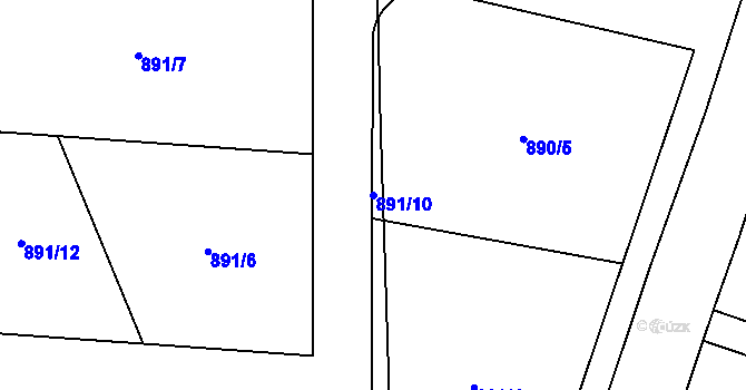 Parcela st. 891/10 v KÚ Nové Sedlo u Žatce, Katastrální mapa