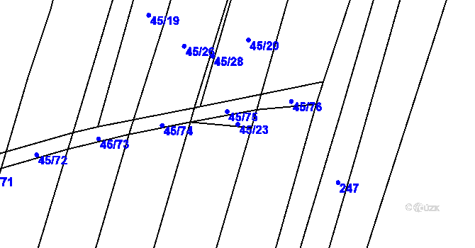 Parcela st. 45/23 v KÚ Nové Smrkovice, Katastrální mapa