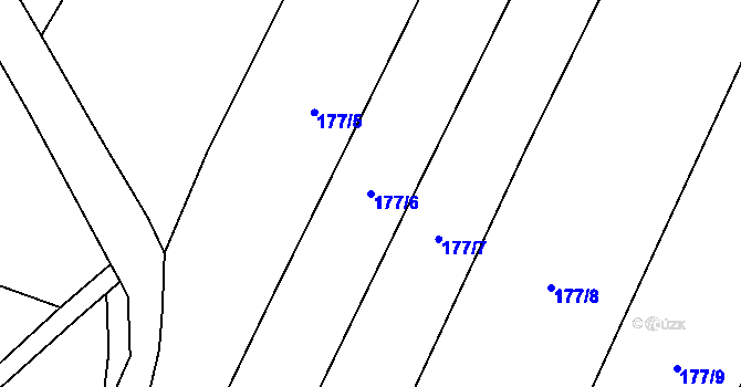 Parcela st. 177/6 v KÚ Nové Smrkovice, Katastrální mapa
