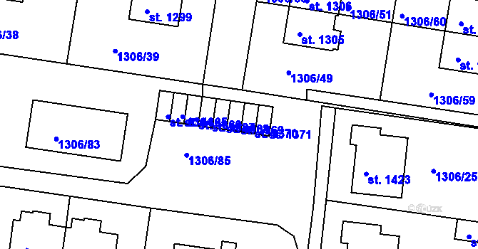 Parcela st. 1369 v KÚ Nové Strašecí, Katastrální mapa