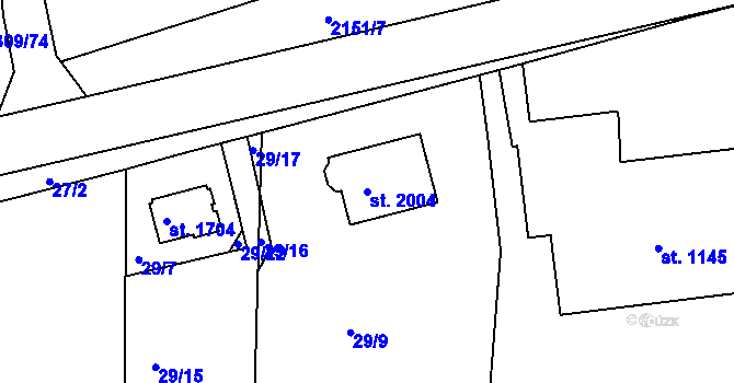 Parcela st. 2004 v KÚ Nové Strašecí, Katastrální mapa