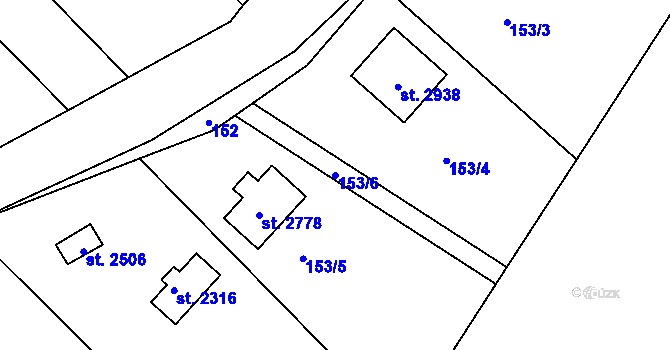 Parcela st. 153/6 v KÚ Nové Strašecí, Katastrální mapa