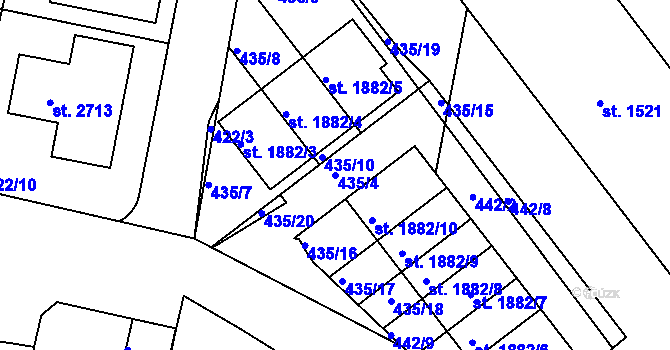 Parcela st. 435/4 v KÚ Nové Strašecí, Katastrální mapa