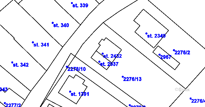 Parcela st. 2432 v KÚ Nové Strašecí, Katastrální mapa