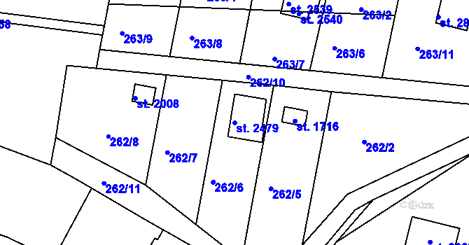 Parcela st. 2479 v KÚ Nové Strašecí, Katastrální mapa