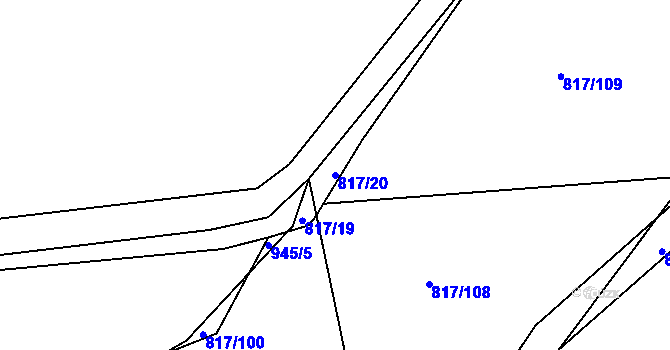 Parcela st. 817/20 v KÚ Nové Strašecí, Katastrální mapa