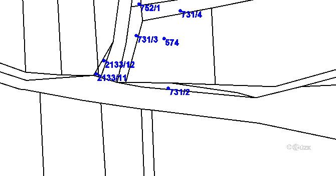 Parcela st. 731/2 v KÚ Nové Strašecí, Katastrální mapa