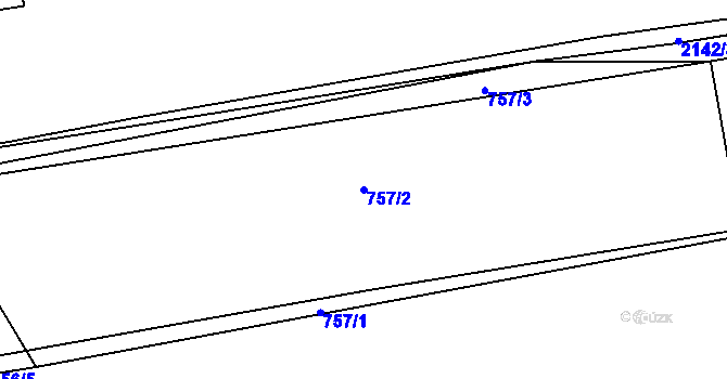 Parcela st. 757/2 v KÚ Nové Strašecí, Katastrální mapa