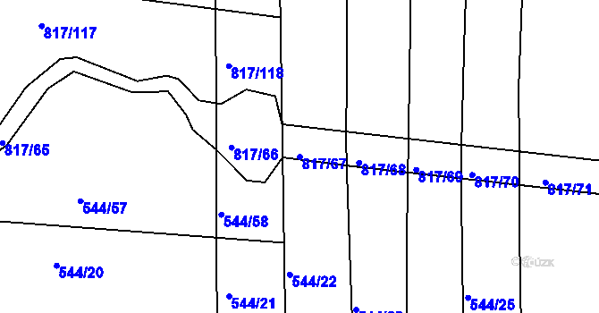 Parcela st. 817/67 v KÚ Nové Strašecí, Katastrální mapa