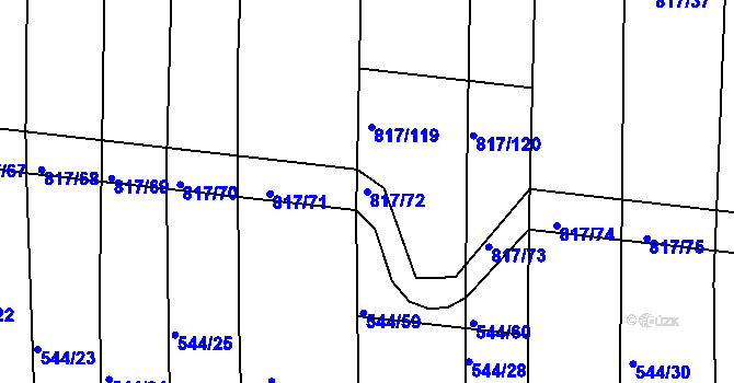 Parcela st. 817/72 v KÚ Nové Strašecí, Katastrální mapa