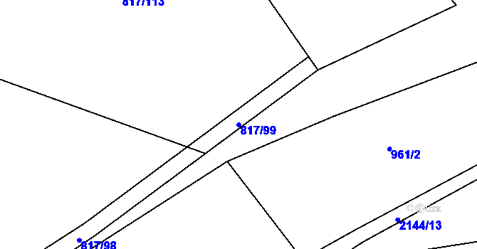 Parcela st. 817/99 v KÚ Nové Strašecí, Katastrální mapa