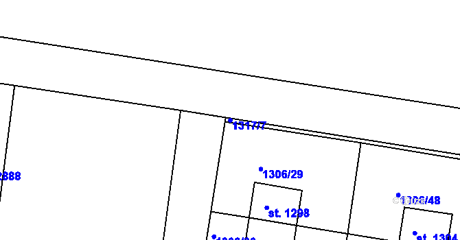 Parcela st. 1317/7 v KÚ Nové Strašecí, Katastrální mapa