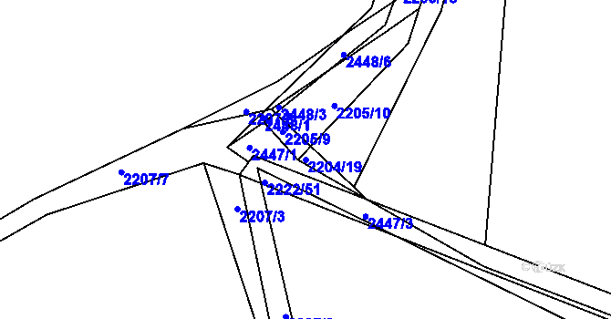 Parcela st. 2204/19 v KÚ Nové Strašecí, Katastrální mapa
