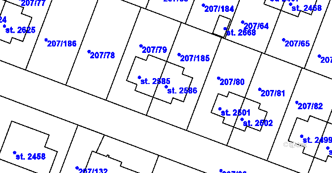 Parcela st. 2586 v KÚ Nové Strašecí, Katastrální mapa