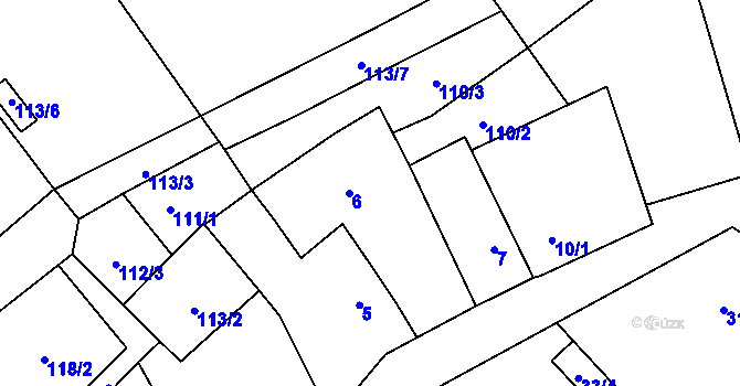 Parcela st. 6 v KÚ Krnčice, Katastrální mapa