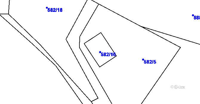 Parcela st. 582/16 v KÚ Krnčice, Katastrální mapa