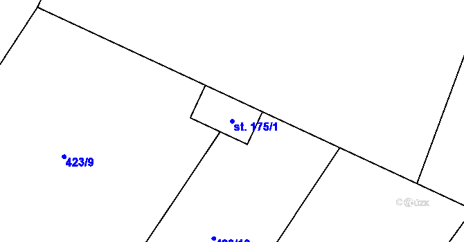 Parcela st. 175/1 v KÚ Láz u Nových Syrovic, Katastrální mapa