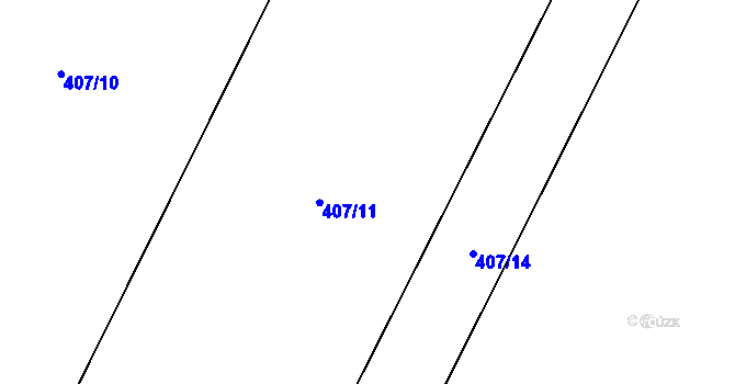 Parcela st. 407/12 v KÚ Láz u Nových Syrovic, Katastrální mapa
