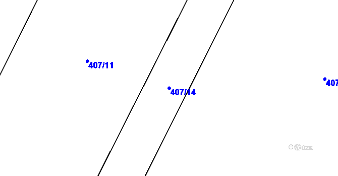 Parcela st. 407/14 v KÚ Láz u Nových Syrovic, Katastrální mapa