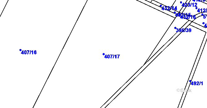Parcela st. 407/17 v KÚ Láz u Nových Syrovic, Katastrální mapa