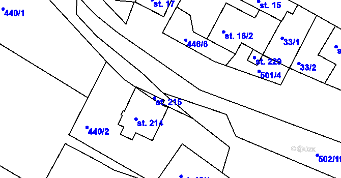 Parcela st. 502/21 v KÚ Láz u Nových Syrovic, Katastrální mapa