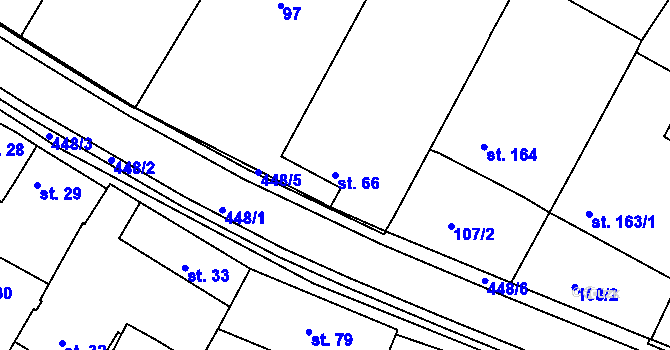 Parcela st. 66 v KÚ Láz u Nových Syrovic, Katastrální mapa