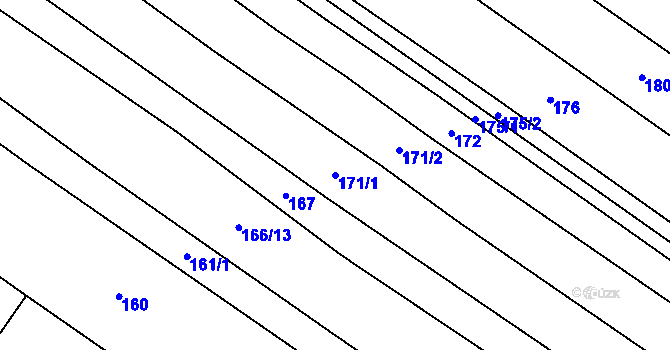Parcela st. 171/1 v KÚ Nové Syrovice, Katastrální mapa
