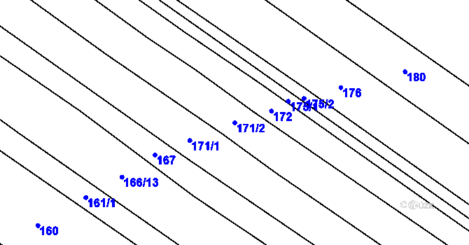Parcela st. 171/2 v KÚ Nové Syrovice, Katastrální mapa