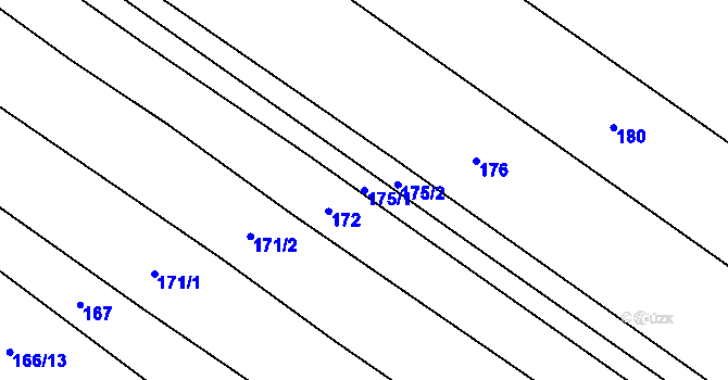Parcela st. 175/1 v KÚ Nové Syrovice, Katastrální mapa