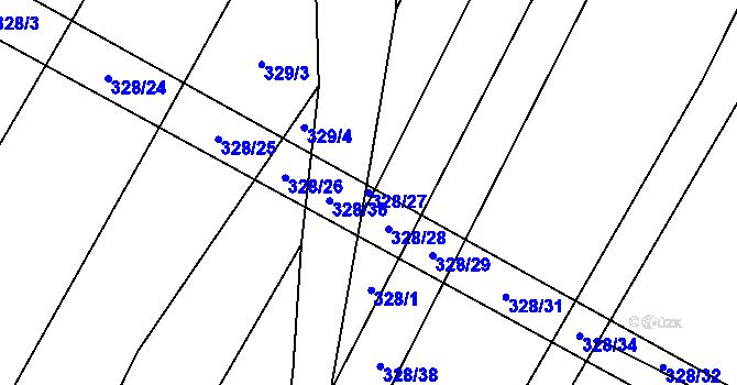 Parcela st. 328/27 v KÚ Nové Syrovice, Katastrální mapa