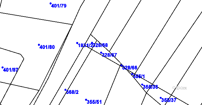 Parcela st. 328/67 v KÚ Nové Syrovice, Katastrální mapa