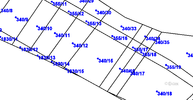 Parcela st. 340/14 v KÚ Nové Syrovice, Katastrální mapa