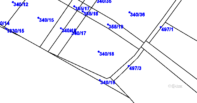 Parcela st. 340/18 v KÚ Nové Syrovice, Katastrální mapa