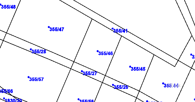 Parcela st. 355/46 v KÚ Nové Syrovice, Katastrální mapa