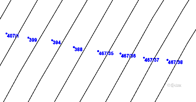Parcela st. 467/35 v KÚ Nové Syrovice, Katastrální mapa