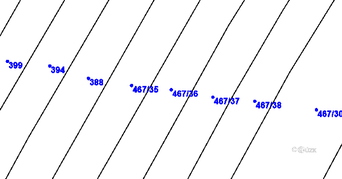 Parcela st. 467/36 v KÚ Nové Syrovice, Katastrální mapa