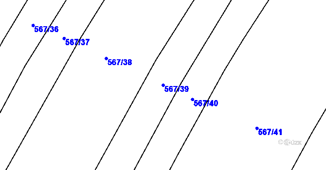 Parcela st. 567/39 v KÚ Nové Syrovice, Katastrální mapa