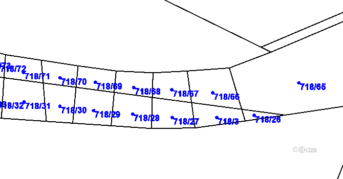 Parcela st. 718/67 v KÚ Nové Syrovice, Katastrální mapa