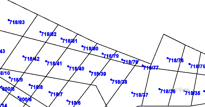 Parcela st. 718/79 v KÚ Nové Syrovice, Katastrální mapa