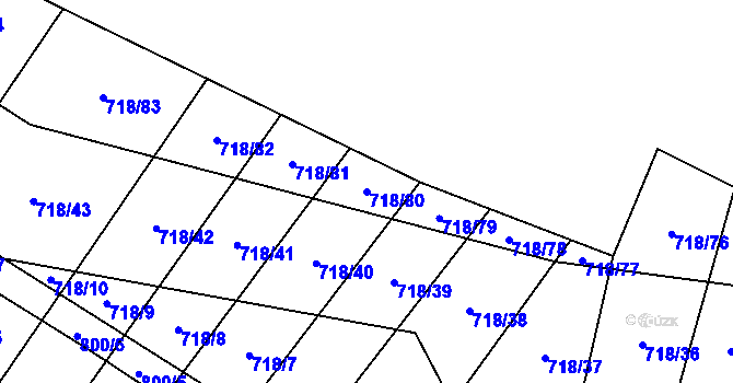 Parcela st. 718/80 v KÚ Nové Syrovice, Katastrální mapa