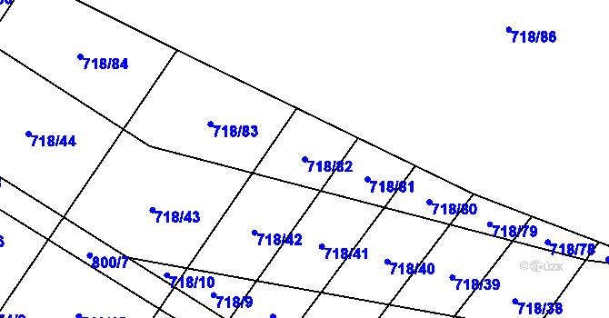 Parcela st. 718/82 v KÚ Nové Syrovice, Katastrální mapa