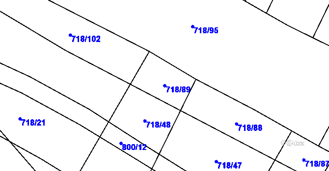 Parcela st. 718/89 v KÚ Nové Syrovice, Katastrální mapa