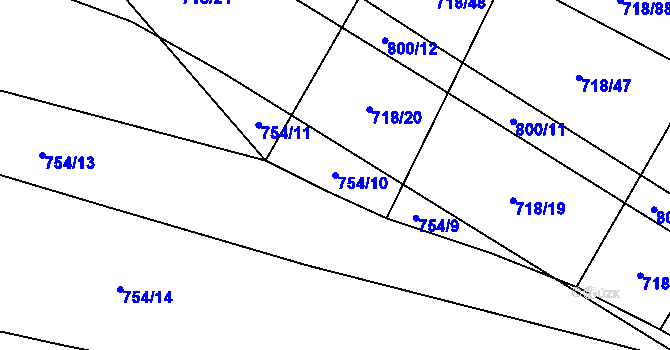 Parcela st. 754/10 v KÚ Nové Syrovice, Katastrální mapa